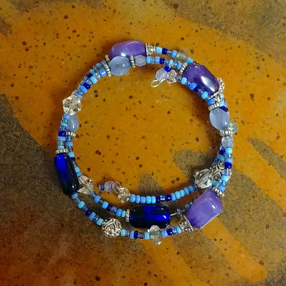 Purple & Blue Beaded Bracelet 💐3 for $15💐
